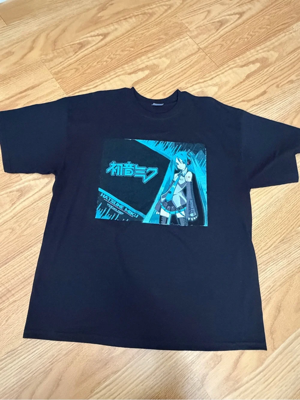 Black Hatsune Miku Graphic Tee for men’s